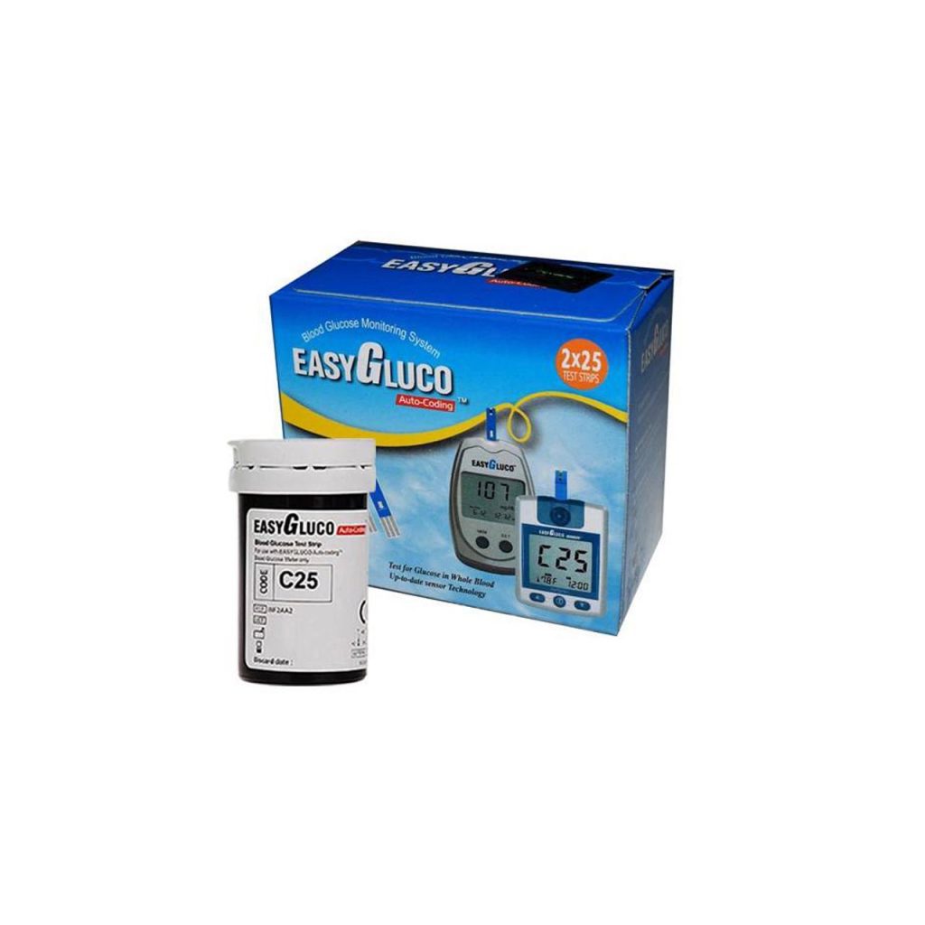 نوار تست قند خون ایزی گلوکو EASY GLUCO بسته 50 عددی-dinateb.com